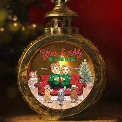 You And Me And The Fur Babies - Dog & Cat Personalized Custom Candlelight Lantern Ornament - Christmas Gift For Couple, Husband Wife, Pet Owners, Pet Lovers