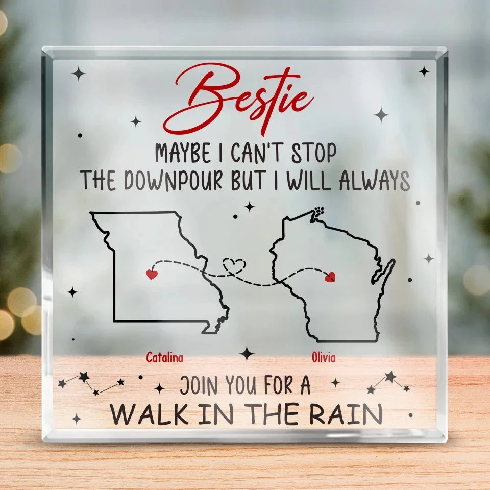 Miles Apart, But Forever Connected - Bestie Personalized Custom Square Shaped Acrylic Plaque - Gift For Best Friends, BFF, Sisters 1 Miles Apart, But Forever Connected - Bestie Personalized Custom Square Shaped Acrylic Plaque - Gift For Best Friends, BFF, Sisters