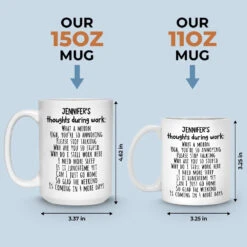 Thoughts During Work - Coworker Personalized Custom Mug - Christmas Gift For Coworkers, Work Friends, Colleagues -Pawfect House Store 67259e6602fad