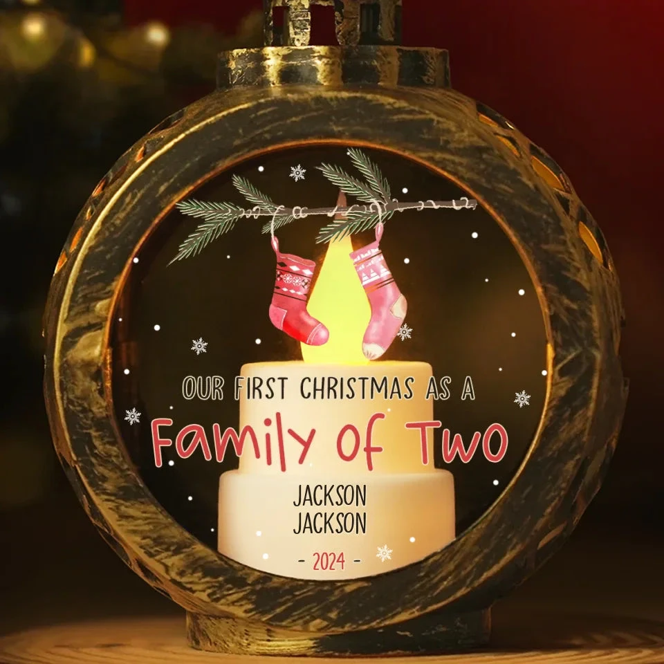 Wrapped In Love And Holiday Cheer - Family Personalized Custom Candlelight Lantern Ornament - Christmas Gift For Family Members, First Christmas 2 Wrapped In Love And Holiday Cheer - Family Personalized Custom Candlelight Lantern Ornament - Christmas Gift For Family Members, First Christmas - Image 2