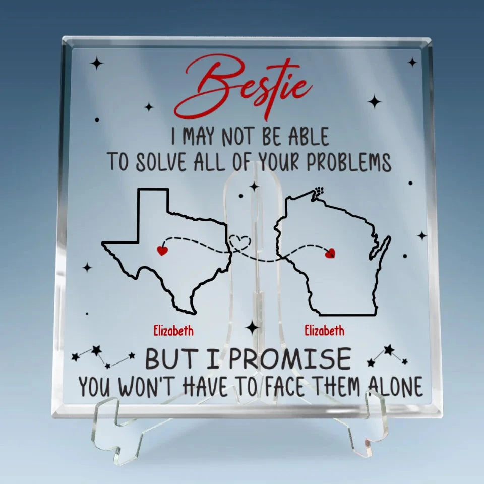 Miles Apart, But Forever Connected - Bestie Personalized Custom Square Shaped Acrylic Plaque - Gift For Best Friends, BFF, Sisters 6 Miles Apart, But Forever Connected - Bestie Personalized Custom Square Shaped Acrylic Plaque - Gift For Best Friends, BFF, Sisters - Image 6