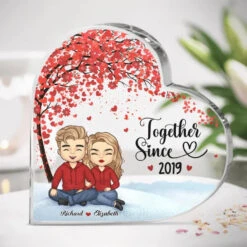 Love Is Love - Couple Personalized Custom Heart Shaped Acrylic Plaque - Christmas Gift For Husband Wife, Anniversary, LGBTQ+