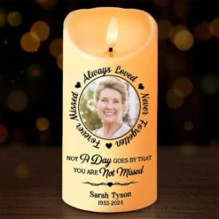 Custom Photo We Miss You And Love You Always - Memorial Personalized Custom LED Candle - New Arrival, Christmas Gift, Sympathy Gift For Family Members AMZ