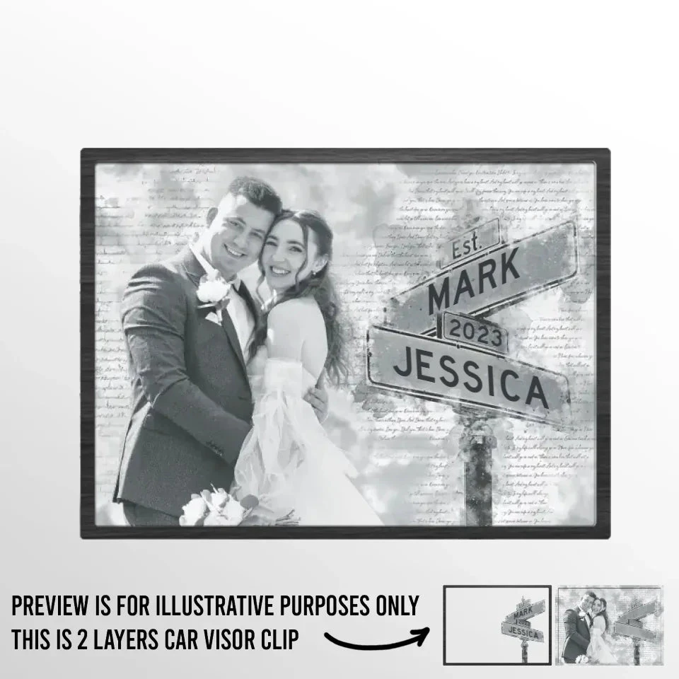 Custom Photo You Are My Heart, My Soul, My Everything - Couple Personalized Custom Car Visor Clip - Christmas Gift For Husband Wife, Anniversary 2 Custom Photo You Are My Heart, My Soul, My Everything - Couple Personalized Custom Car Visor Clip - Christmas Gift For Husband Wife, Anniversary - Image 2