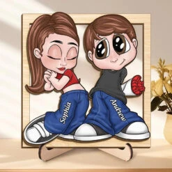 Together We Can Face Anything That Comes - Couple Personalized Custom 2-Layered Wooden Plaque With Stand - Gift For Husband Wife, Anniversary