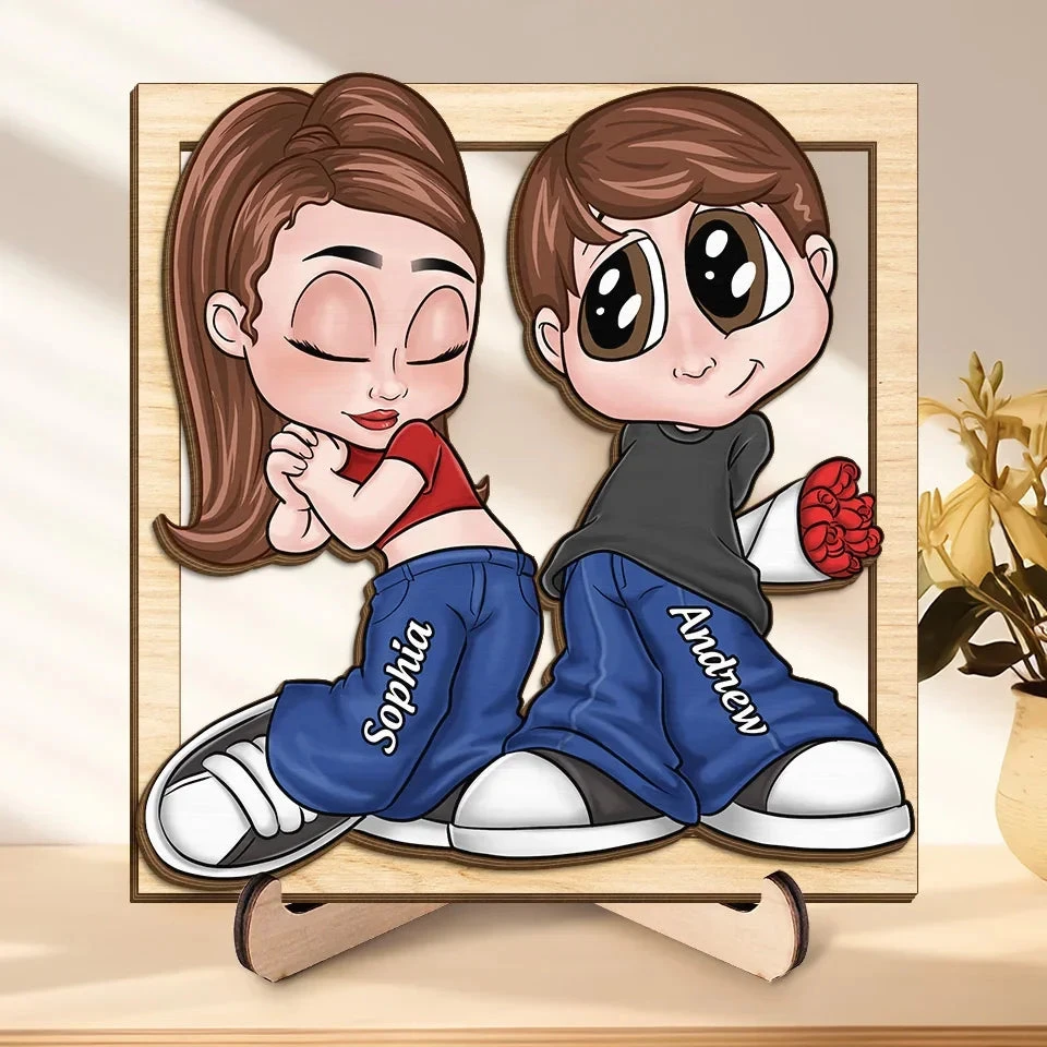 Together We Can Face Anything That Comes - Couple Personalized Custom 2-Layered Wooden Plaque With Stand - Gift For Husband Wife, Anniversary 1 Together We Can Face Anything That Comes - Couple Personalized Custom 2-Layered Wooden Plaque With Stand - Gift For Husband Wife, Anniversary