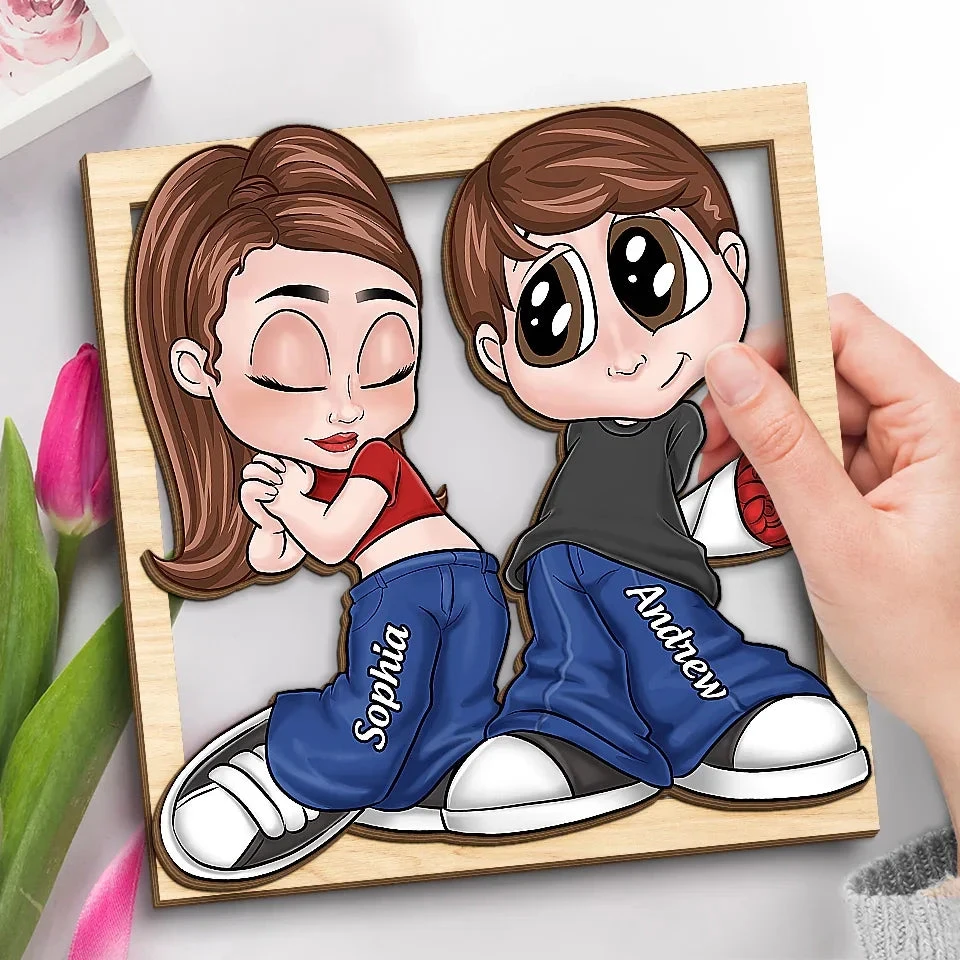 Together We Can Face Anything That Comes - Couple Personalized Custom 2-Layered Wooden Plaque With Stand - Gift For Husband Wife, Anniversary 3 Together We Can Face Anything That Comes - Couple Personalized Custom 2-Layered Wooden Plaque With Stand - Gift For Husband Wife, Anniversary - Image 3