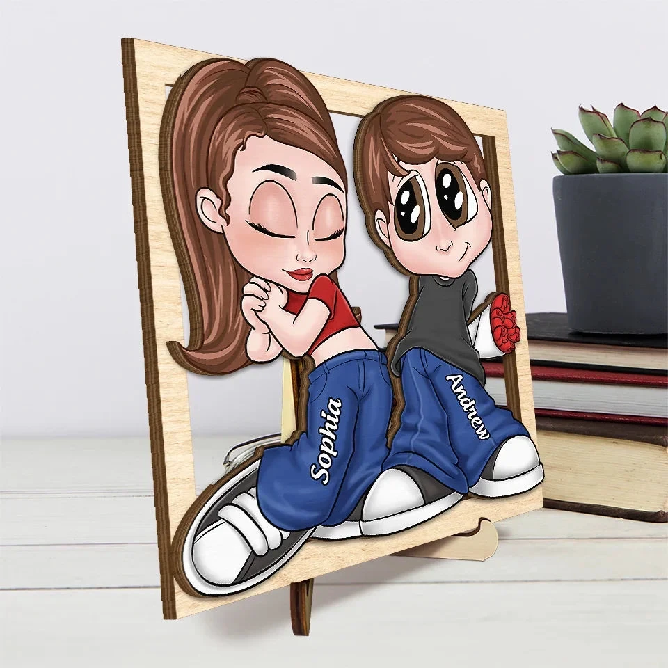 Together We Can Face Anything That Comes - Couple Personalized Custom 2-Layered Wooden Plaque With Stand - Gift For Husband Wife, Anniversary 4 Together We Can Face Anything That Comes - Couple Personalized Custom 2-Layered Wooden Plaque With Stand - Gift For Husband Wife, Anniversary - Image 4