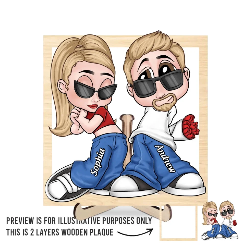 Together We Can Face Anything That Comes - Couple Personalized Custom 2-Layered Wooden Plaque With Stand - Gift For Husband Wife, Anniversary 2 Together We Can Face Anything That Comes - Couple Personalized Custom 2-Layered Wooden Plaque With Stand - Gift For Husband Wife, Anniversary - Image 2