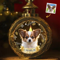 Custom Photo No Longer By My Side, But Forever In My Heart - Memorial Personalized Custom Candlelight Lantern Ornament - Sympathy Gift, Christmas Gift For Pet Owners, Pet Lovers