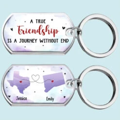 A True Friendship Is A Journey Without End - Bestie Personalized Custom Keychain - Gift For Best Friends, BFF, Sisters