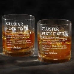 The Definition Of A Cluster Fixer - Coworker Personalized Custom Whiskey Glass - Gift For Coworkers, Work Friends, Colleagues 8 The Definition Of A Cluster Fixer - Coworker Personalized Custom Whiskey Glass - Gift For Coworkers, Work Friends, Colleagues -Pawfect House Store 672c30944b0c7