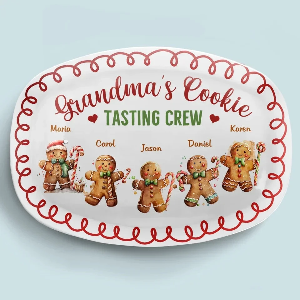 Grandma's Cookie Connoisseurs - Family Personalized Custom Platter - Christmas Gift For Mom, Grandma 1 Grandma's Cookie Connoisseurs - Family Personalized Custom Platter - Christmas Gift For Mom, Grandma