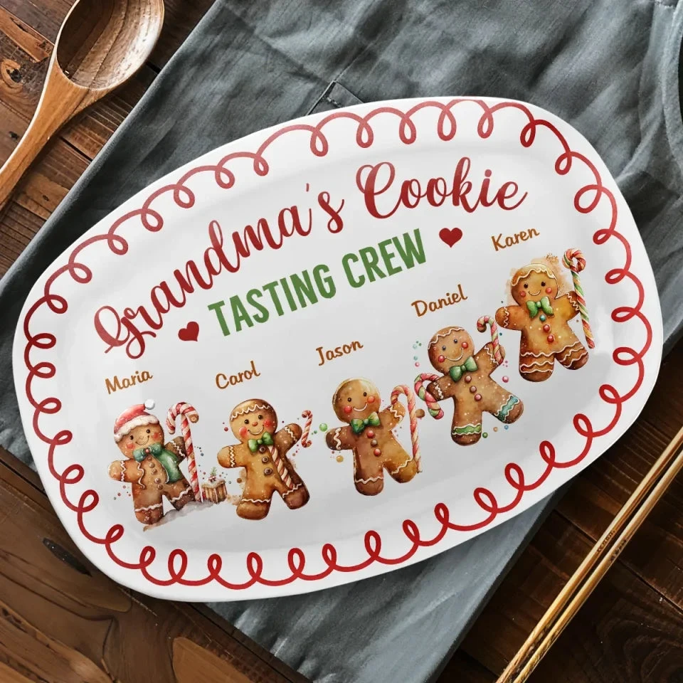 Grandma's Cookie Connoisseurs - Family Personalized Custom Platter - Christmas Gift For Mom, Grandma 3 Grandma's Cookie Connoisseurs - Family Personalized Custom Platter - Christmas Gift For Mom, Grandma - Image 3