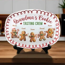 Grandma's Cookie Connoisseurs - Family Personalized Custom Platter - Christmas Gift For Mom, Grandma 8 Grandma's Cookie Connoisseurs - Family Personalized Custom Platter - Christmas Gift For Mom, Grandma -Pawfect House Store 672c490a82302
