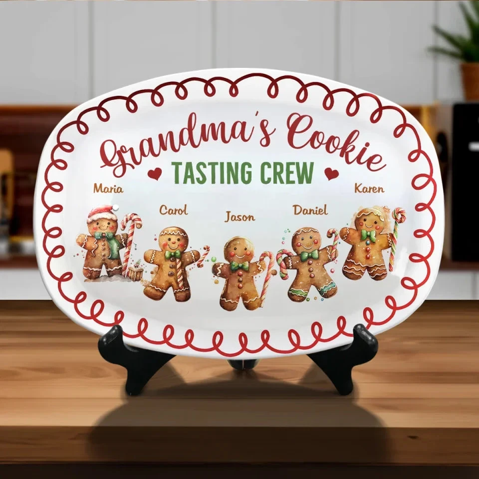 Grandma's Cookie Connoisseurs - Family Personalized Custom Platter - Christmas Gift For Mom, Grandma 4 Grandma's Cookie Connoisseurs - Family Personalized Custom Platter - Christmas Gift For Mom, Grandma - Image 4