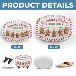 Grandma's Cookie Connoisseurs - Family Personalized Custom Platter - Christmas Gift For Mom, Grandma 9 Grandma's Cookie Connoisseurs - Family Personalized Custom Platter - Christmas Gift For Mom, Grandma -Pawfect House Store 672c4913bd42a