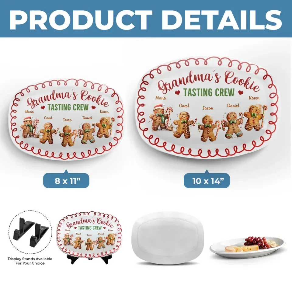 Grandma's Cookie Connoisseurs - Family Personalized Custom Platter - Christmas Gift For Mom, Grandma 5 Grandma's Cookie Connoisseurs - Family Personalized Custom Platter - Christmas Gift For Mom, Grandma - Image 5