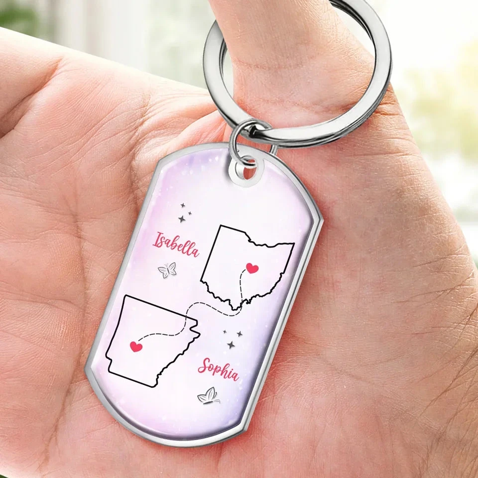 True Friends Keep Each Other In Heart - Bestie Personalized Custom Keychain - Gift For Best Friends, BFF, Sisters 3 True Friends Keep Each Other In Heart - Bestie Personalized Custom Keychain - Gift For Best Friends, BFF, Sisters - Image 3