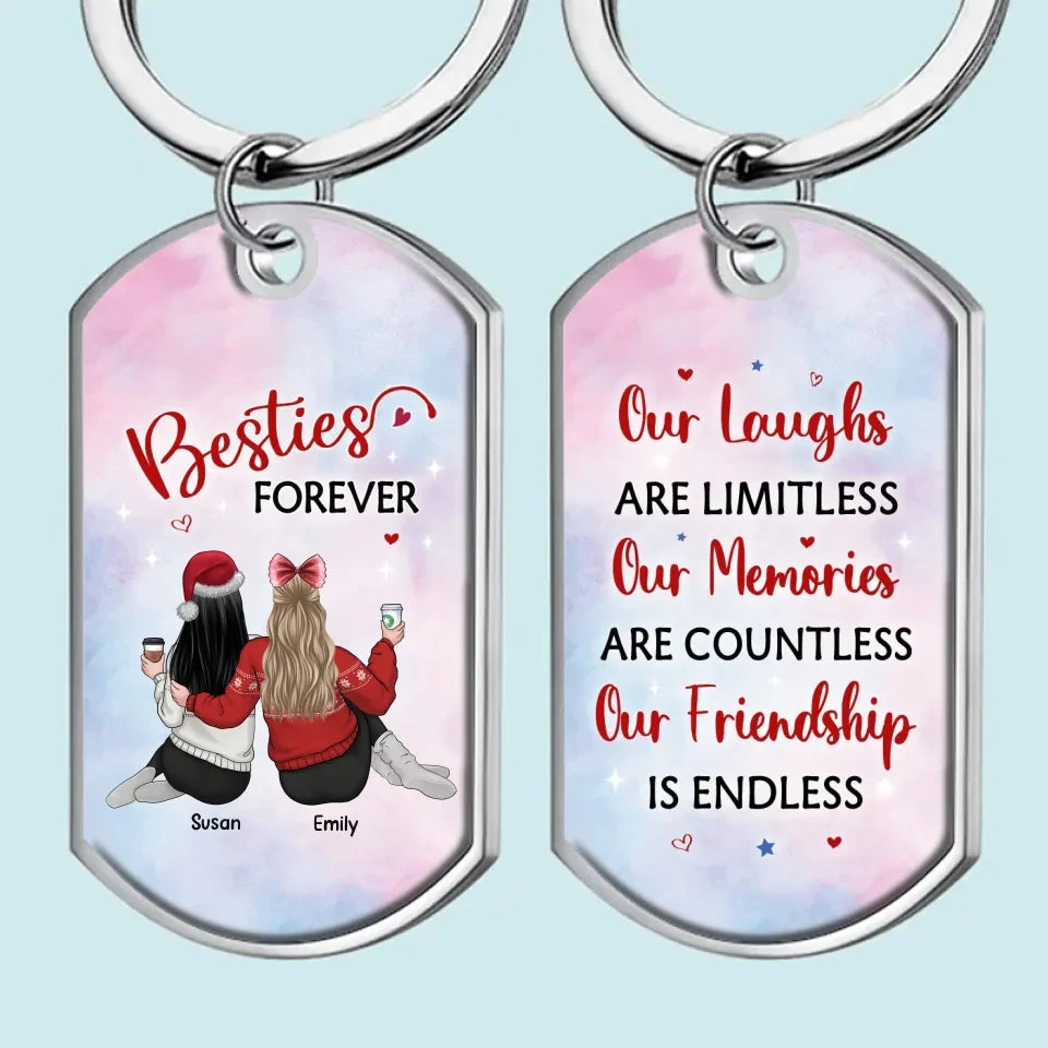 Our Friendship Is Endless - Bestie Personalized Custom Keychain - Gift For Best Friends, BFF, Sisters 2 Our Friendship Is Endless - Bestie Personalized Custom Keychain - Gift For Best Friends, BFF, Sisters - Image 2
