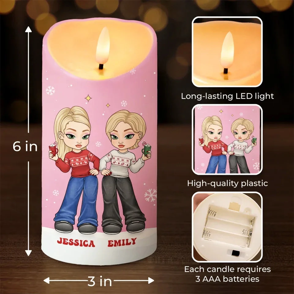 Friendship Without End - Bestie Personalized Custom LED Candle - Christmas Gift For Best Friends, BFF, Sisters 4 Friendship Without End - Bestie Personalized Custom LED Candle - Christmas Gift For Best Friends, BFF, Sisters - Image 4