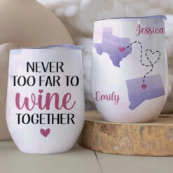 Miles Can’t Break Us - Bestie Personalized Custom Wine Tumbler - Christmas Gift For Best Friends, BFF, Sisters 7 Miles Can’t Break Us - Bestie Personalized Custom Wine Tumbler - Christmas Gift For Best Friends, BFF, Sisters -Pawfect House Store 672ce19fdabad