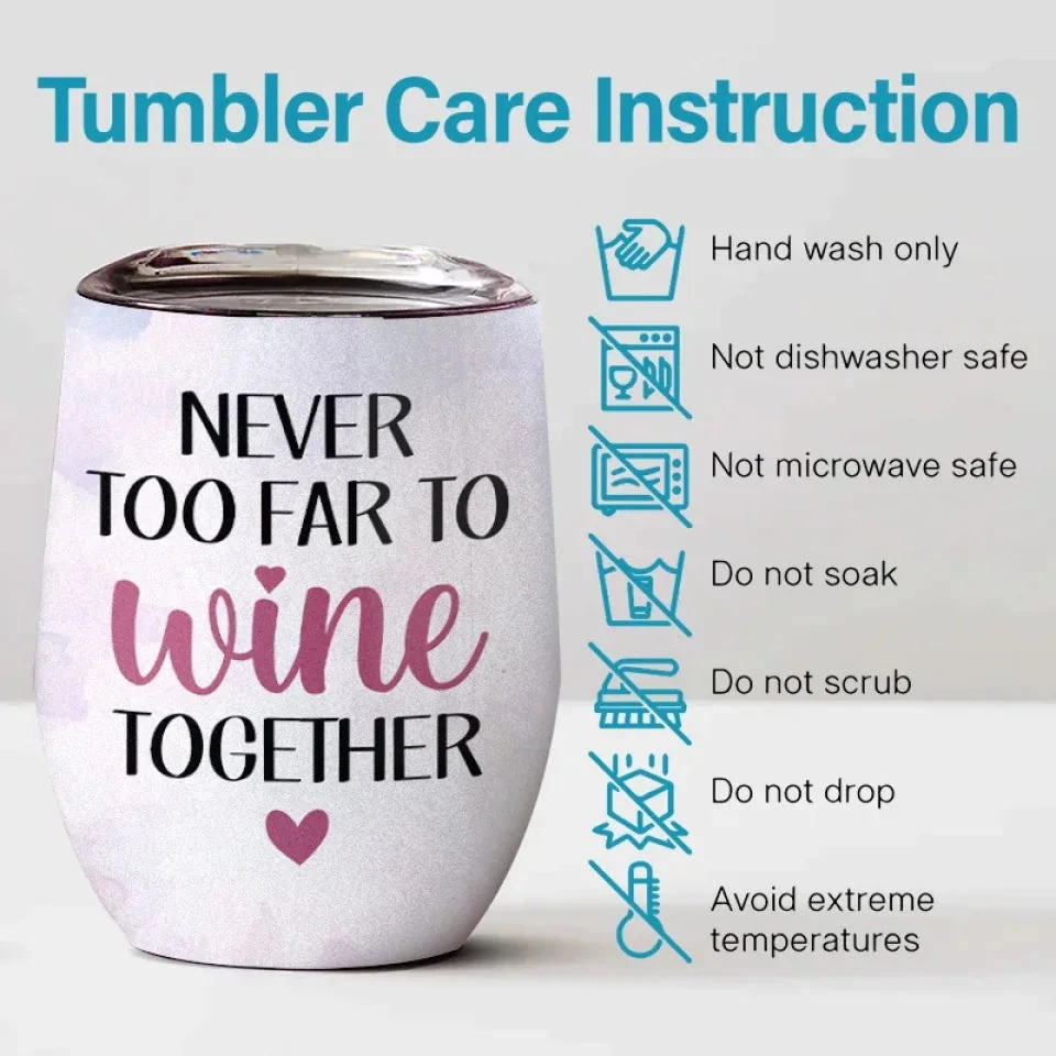 Miles Can’t Break Us - Bestie Personalized Custom Wine Tumbler - Christmas Gift For Best Friends, BFF, Sisters 5 Miles Can’t Break Us - Bestie Personalized Custom Wine Tumbler - Christmas Gift For Best Friends, BFF, Sisters - Image 5