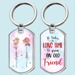 Blossoming Besties Forever - Bestie Personalized Custom Keychain - Gift For Best Friends, BFF, Sisters