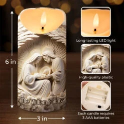 The Nativity Scene Is A Story Of Hope, Love, And Redemption - Family Personalized Custom LED Candle - Christmas Gift For Family Members -Pawfect House Store 672efa38cae76