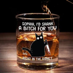 I'd Go To The Ends Of The Earth For You - Funny Personalized Custom Whiskey Glass - Christmas Gift For Best Friends, Sisters, Family Members, Coworkers