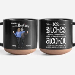 Here's To Another Year Of Bonding Over Alcohol - Bestie Personalized Custom Printed Pottery Mug - Gift For Best Friends, BFF, Sisters -Pawfect House Store 6733482d2990d