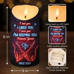 One Touch, Infinite Feelings - Couple Personalized Custom LED Candle - Christmas Gift For Husband Wife, Anniversary 7 One Touch, Infinite Feelings - Couple Personalized Custom LED Candle - Christmas Gift For Husband Wife, Anniversary -Pawfect House Store 67336aee06f91