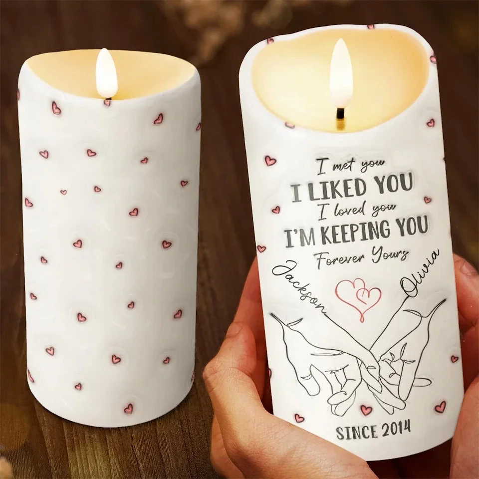 I Promise To Hold You Close, Now And Forever - Couple Personalized Custom 3D Inflated Effect Printed LED Candle - Christmas Gift For Husband Wife, Anniversary 3 I Promise To Hold You Close, Now And Forever - Couple Personalized Custom 3D Inflated Effect Printed LED Candle - Christmas Gift For Husband Wife, Anniversary - Image 3