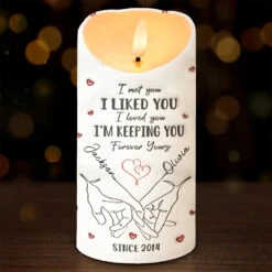 I Promise To Hold You Close, Now And Forever - Couple Personalized Custom 3D Inflated Effect Printed LED Candle - Christmas Gift For Husband Wife, Anniversary