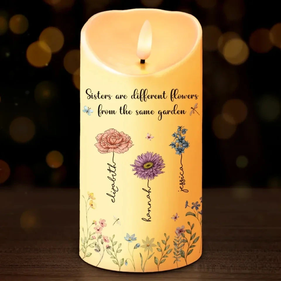 The Earth Laughs In Flowers - Bestie Personalized Custom LED Candle - Christmas Gift For Best Friends, BFF, Sisters 1 The Earth Laughs In Flowers - Bestie Personalized Custom LED Candle - Christmas Gift For Best Friends, BFF, Sisters