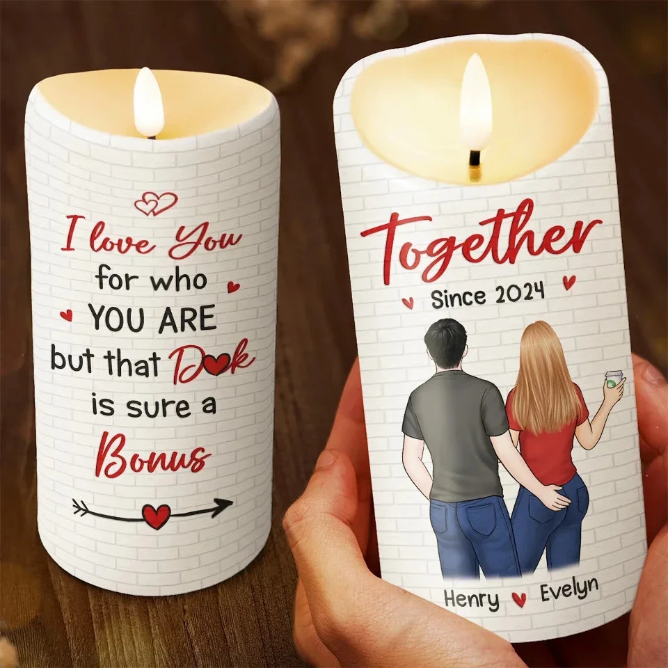 You Make My Heart Smile - Couple Personalized Custom LED Candle - Christmas Gift For Husband Wife, Anniversary 3 You Make My Heart Smile - Couple Personalized Custom LED Candle - Christmas Gift For Husband Wife, Anniversary - Image 3
