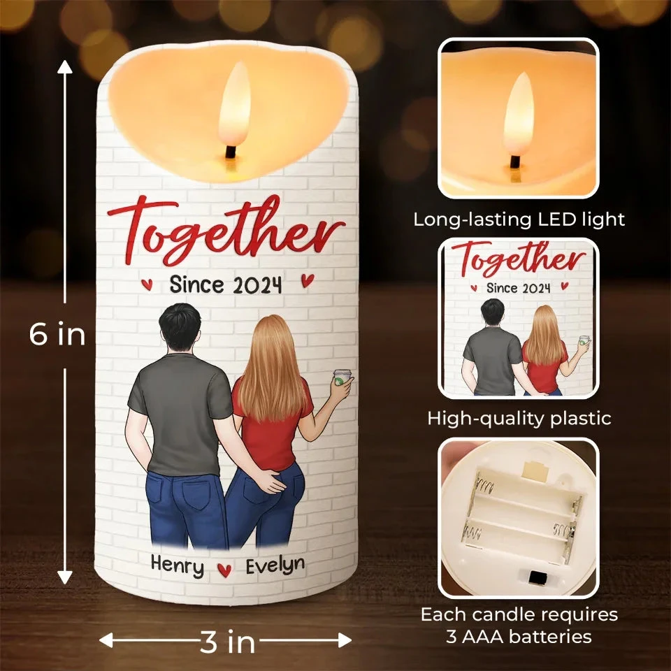 You Make My Heart Smile - Couple Personalized Custom LED Candle - Christmas Gift For Husband Wife, Anniversary 4 You Make My Heart Smile - Couple Personalized Custom LED Candle - Christmas Gift For Husband Wife, Anniversary - Image 4