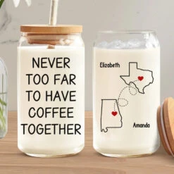 Let It Snow - Bestie Personalized Custom Glass Cup, Iced Coffee Cup - Christmas Gift For Best Friends, BFF, Sisters