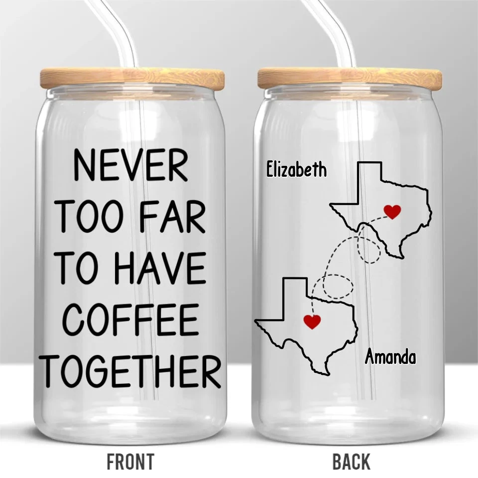 Let It Snow - Bestie Personalized Custom Glass Cup, Iced Coffee Cup - Christmas Gift For Best Friends, BFF, Sisters 2 Let It Snow - Bestie Personalized Custom Glass Cup, Iced Coffee Cup - Christmas Gift For Best Friends, BFF, Sisters - Image 2