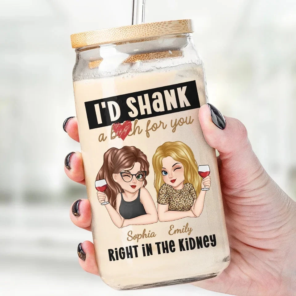 Laughing With You Is My Favorite Thing - Bestie Personalized Custom Glass Cup, Iced Coffee Cup - Christmas Gift For Best Friends, BFF, Sisters 1 Laughing With You Is My Favorite Thing - Bestie Personalized Custom Glass Cup, Iced Coffee Cup - Christmas Gift For Best Friends, BFF, Sisters