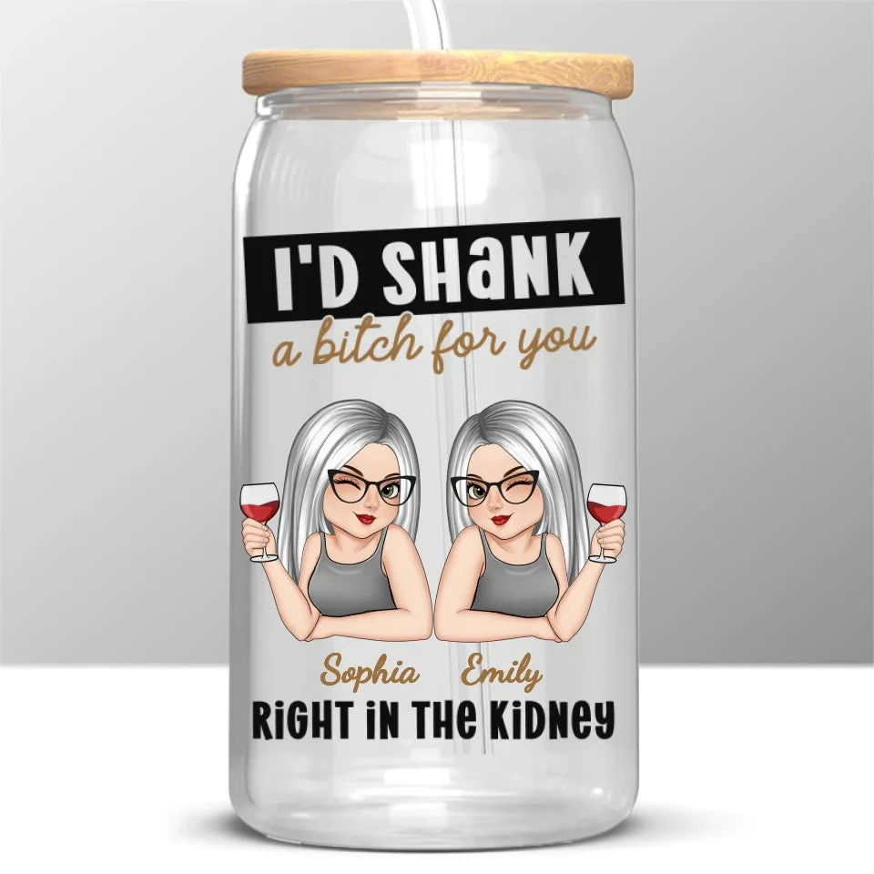 Laughing With You Is My Favorite Thing - Bestie Personalized Custom Glass Cup, Iced Coffee Cup - Christmas Gift For Best Friends, BFF, Sisters 2 Laughing With You Is My Favorite Thing - Bestie Personalized Custom Glass Cup, Iced Coffee Cup - Christmas Gift For Best Friends, BFF, Sisters - Image 2