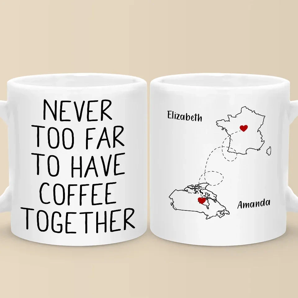 Miles Can’t Break The Bond We Share - Bestie Personalized Custom Mug - Christmas Gift For Best Friends, BFF, Sisters 1 Miles Can’t Break The Bond We Share - Bestie Personalized Custom Mug - Christmas Gift For Best Friends, BFF, Sisters