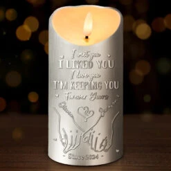 I Don't Need A Perfect Life, Just Your Hand In Mine - Couple Personalized Custom LED Candle - Christmas Gift For Husband Wife, Anniversary
