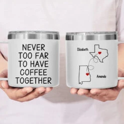 Never Too Far To Have Tea Together - Bestie Personalized Custom 14oz Stainless Steel Tumbler With Handle - Gift For Best Friends, BFF, Sisters 11 Never Too Far To Have Tea Together - Bestie Personalized Custom 14oz Stainless Steel Tumbler With Handle - Gift For Best Friends, BFF, Sisters -Pawfect House Store 673c54a0b2d50