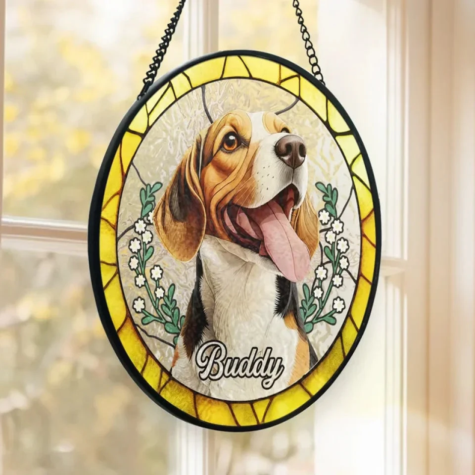 Custom Photo You Left Paw Prints On My Heart That Will Never Fade - Memorial Personalized Custom Stained Glass Window Hanging Suncatcher - Sympathy Gift For Pet Owners, Pet Lovers 3 Custom Photo You Left Paw Prints On My Heart That Will Never Fade - Memorial Personalized Custom Stained Glass Window Hanging Suncatcher - Sympathy Gift For Pet Owners, Pet Lovers - Image 3