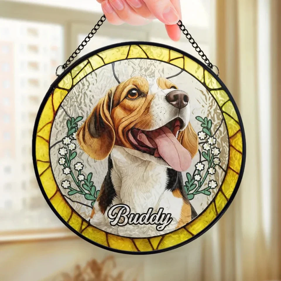 Custom Photo You Left Paw Prints On My Heart That Will Never Fade - Memorial Personalized Custom Stained Glass Window Hanging Suncatcher - Sympathy Gift For Pet Owners, Pet Lovers 4 Custom Photo You Left Paw Prints On My Heart That Will Never Fade - Memorial Personalized Custom Stained Glass Window Hanging Suncatcher - Sympathy Gift For Pet Owners, Pet Lovers - Image 4