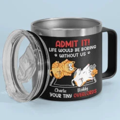 Keep Calm And Rub The Belly - Dog & Cat Personalized Custom 14oz Stainless Steel Tumbler With Handle - Christmas Gift For Pet Owners, Pet Lovers -Pawfect House Store 673eb59e5c1c3