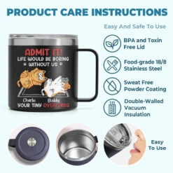 Keep Calm And Rub The Belly - Dog & Cat Personalized Custom 14oz Stainless Steel Tumbler With Handle - Christmas Gift For Pet Owners, Pet Lovers -Pawfect House Store 673eb5af9a797