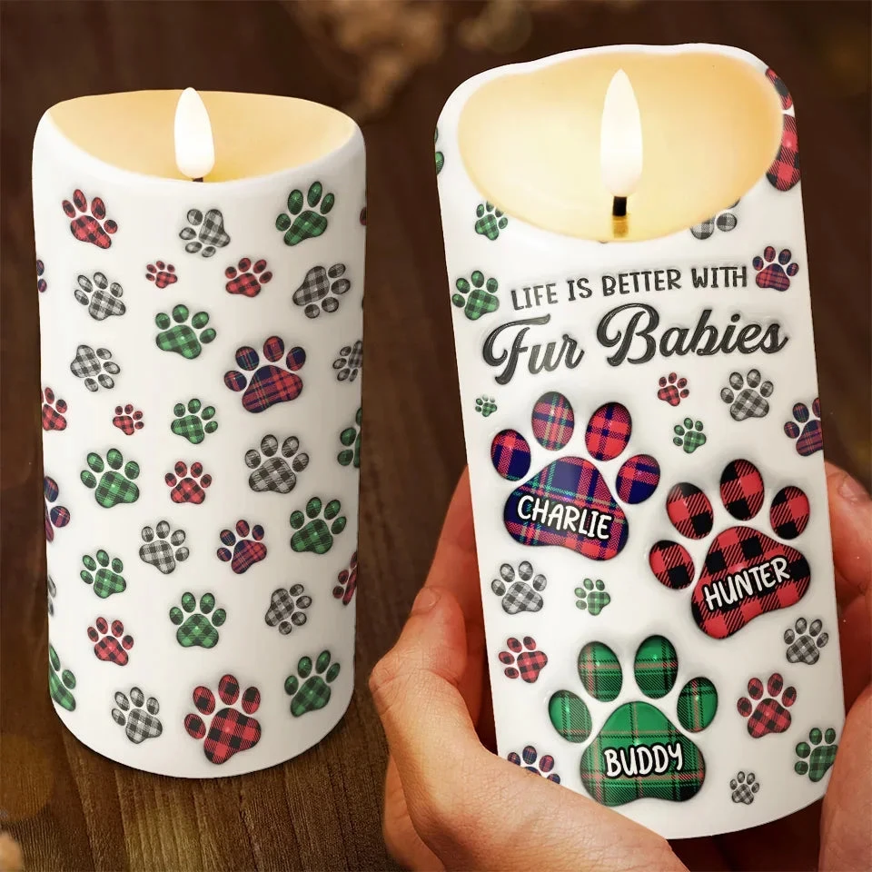 Life’s Better With A Tail - Dog & Cat Personalized Custom 3D Inflated Effect Printed LED Candle - Christmas Gift For Pet Owners, Pet Lovers 3 Life’s Better With A Tail - Dog & Cat Personalized Custom 3D Inflated Effect Printed LED Candle - Christmas Gift For Pet Owners, Pet Lovers - Image 3