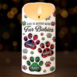 Life’s Better With A Tail - Dog & Cat Personalized Custom 3D Inflated Effect Printed LED Candle - Christmas Gift For Pet Owners, Pet Lovers
